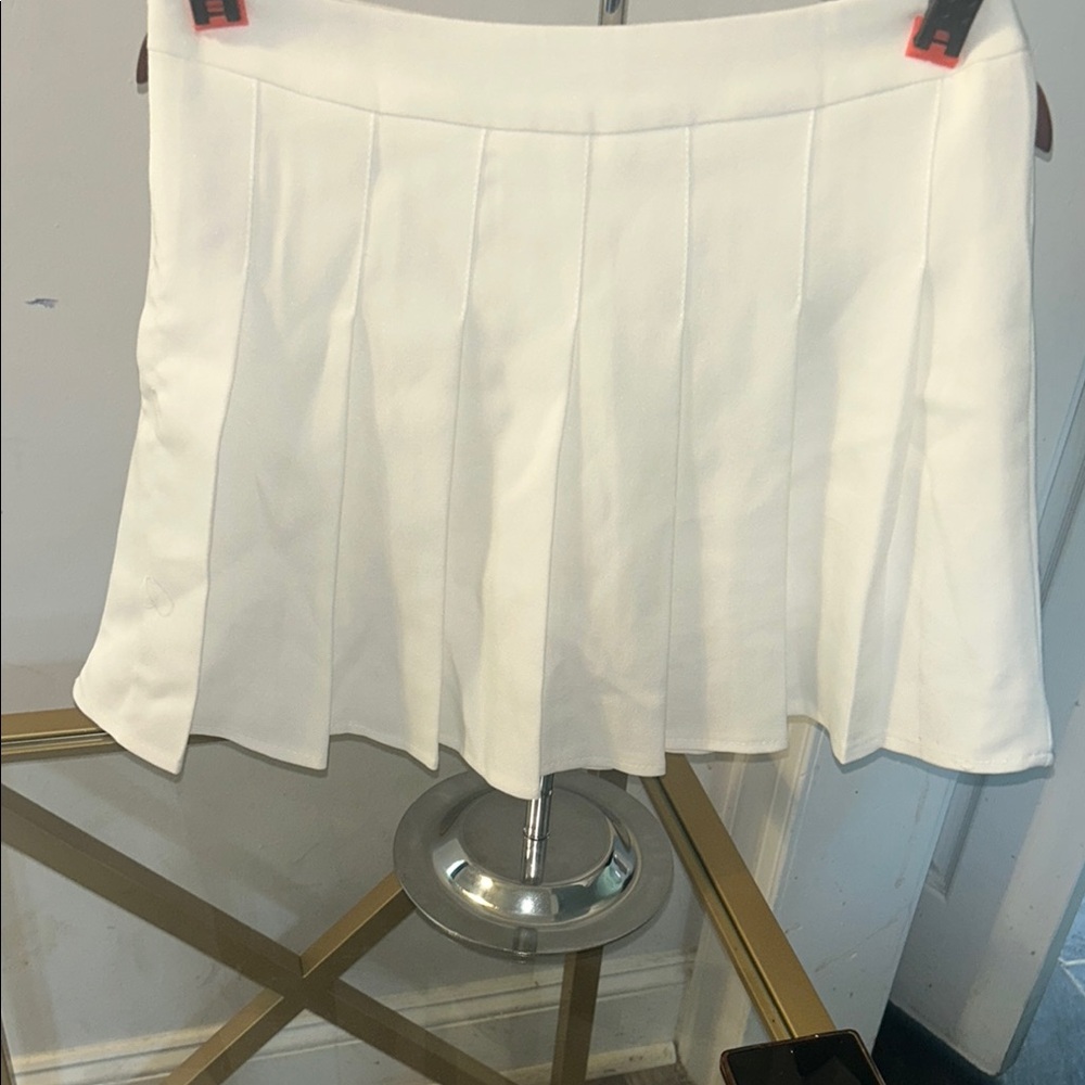 White Pleated Skater Mini Skirt for Casual Days